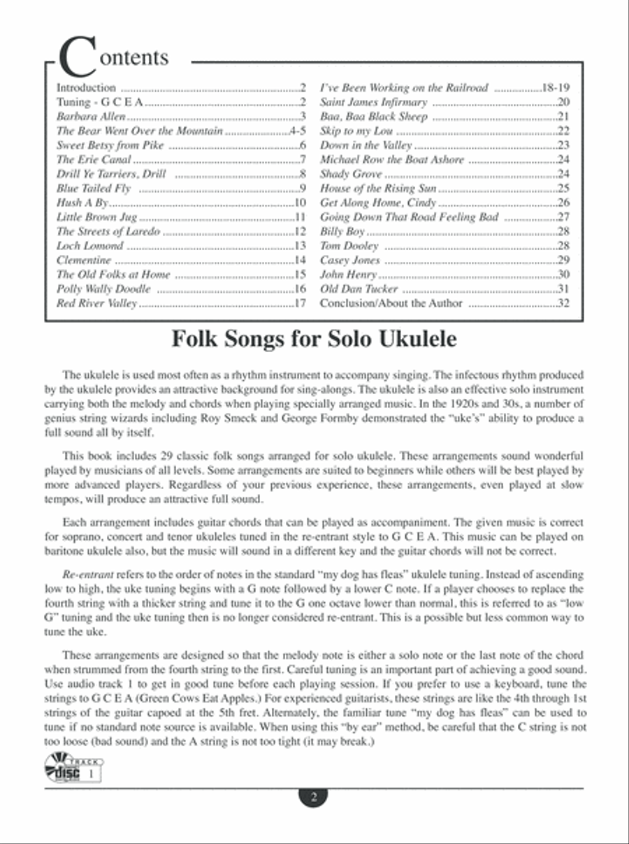 Folk Songs For Solo Ukulele Ukulele scores gallery preview page 3