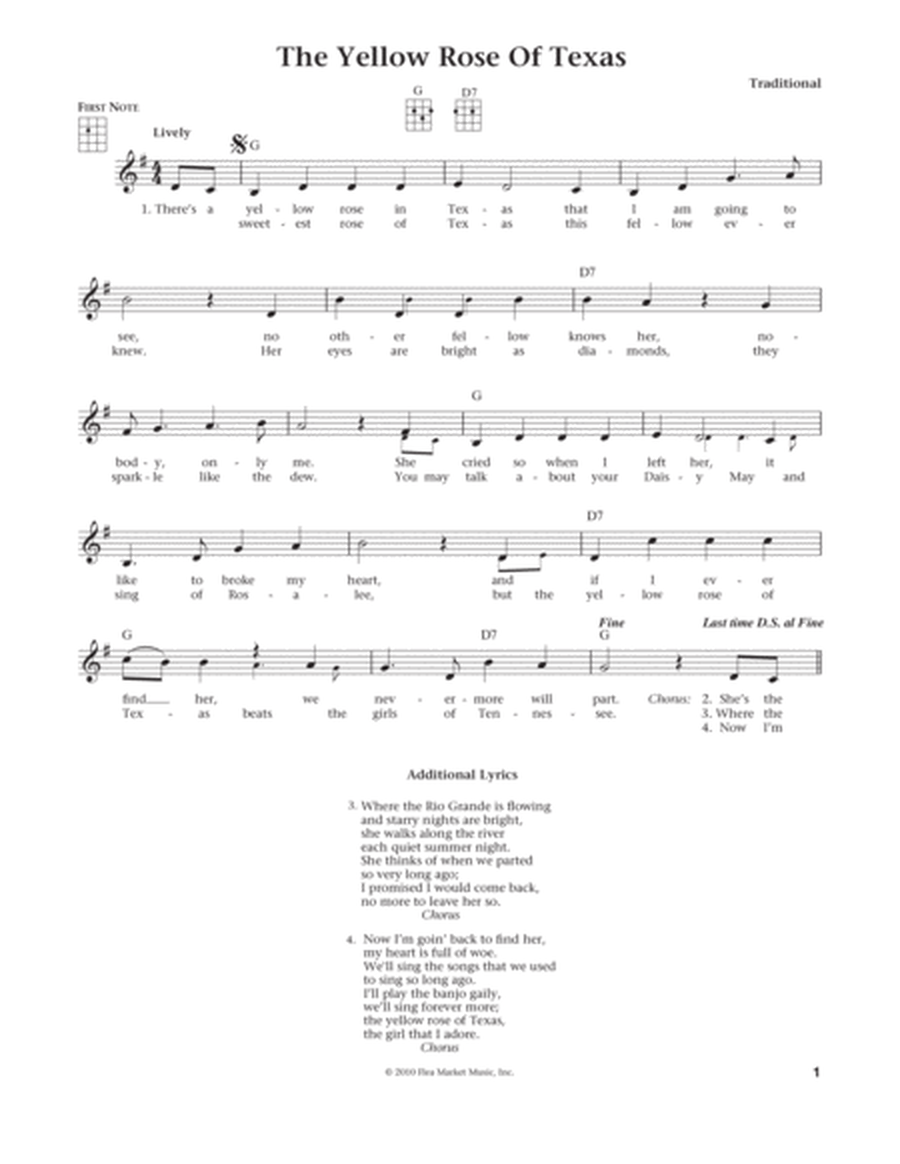 The Yellow Rose Of Texas (from The Daily Ukulele) (arr. Liz and Jim Beloff)
