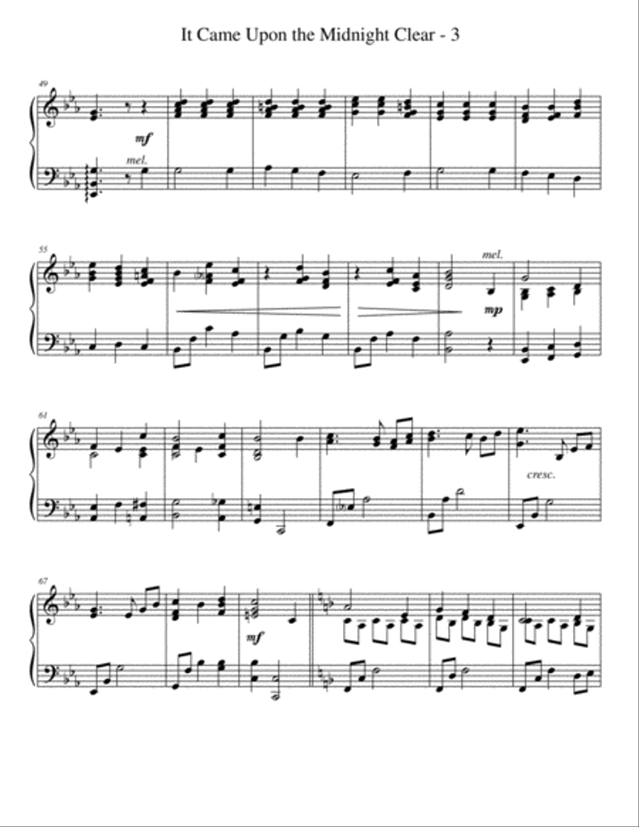 It Came Upon A Midnight Clear Piano Solo scores gallery preview page 3