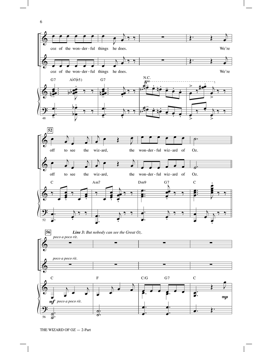 The Wizard of Oz (Choral Medley) 2-Part scores gallery preview page 5