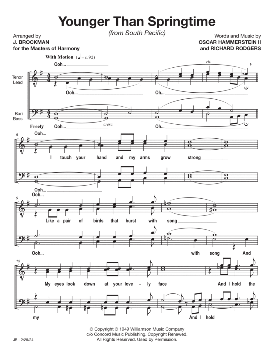 Younger Than Springtime TTBB scores gallery preview page 1