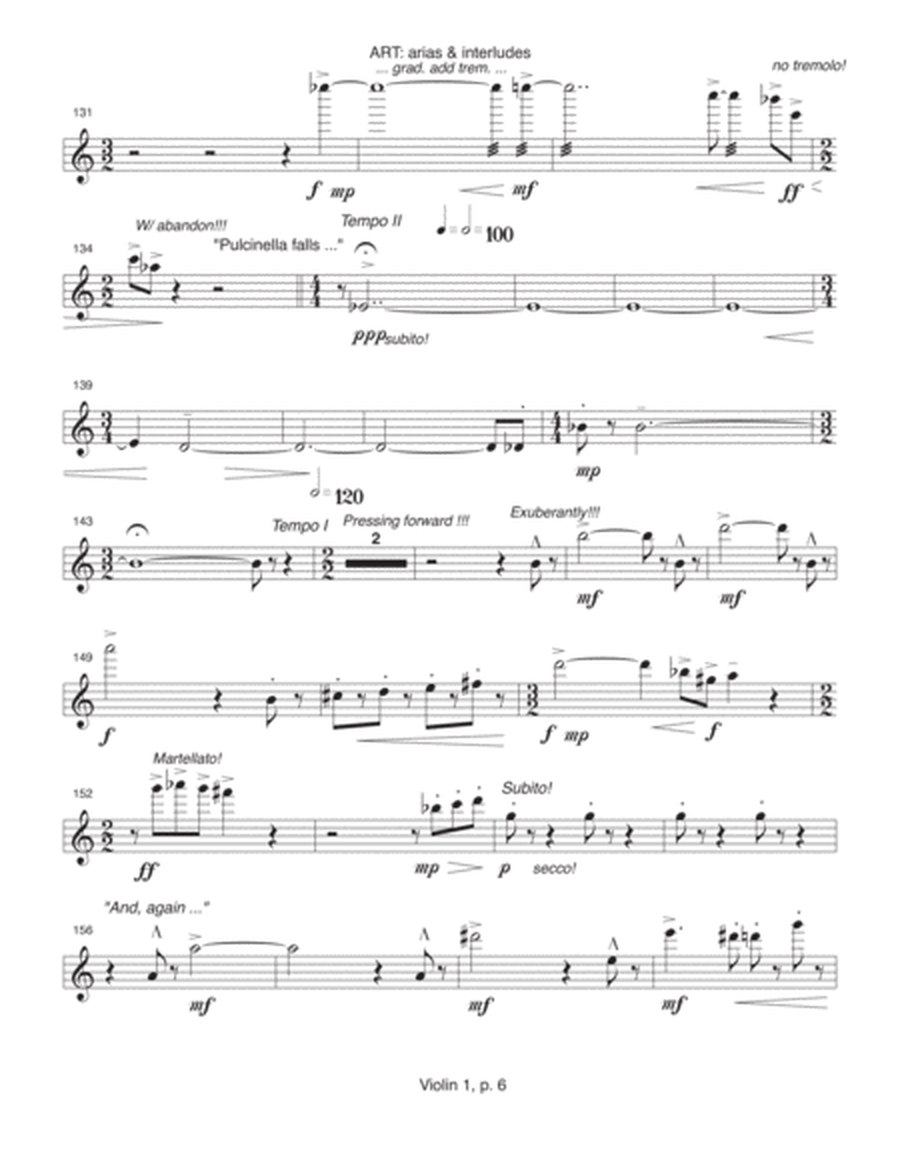 ART: arias & interludes ... Commedia dell'arte for String Quartet (1996, rev. 1997) violin 1 part