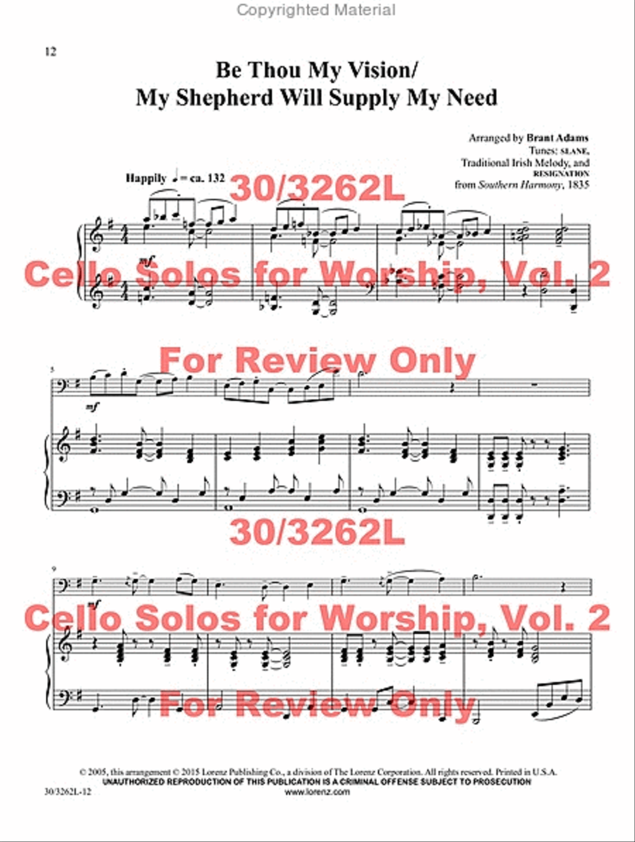 Cello Solos for Worship, Vol. 2 Piano scores gallery preview page 10