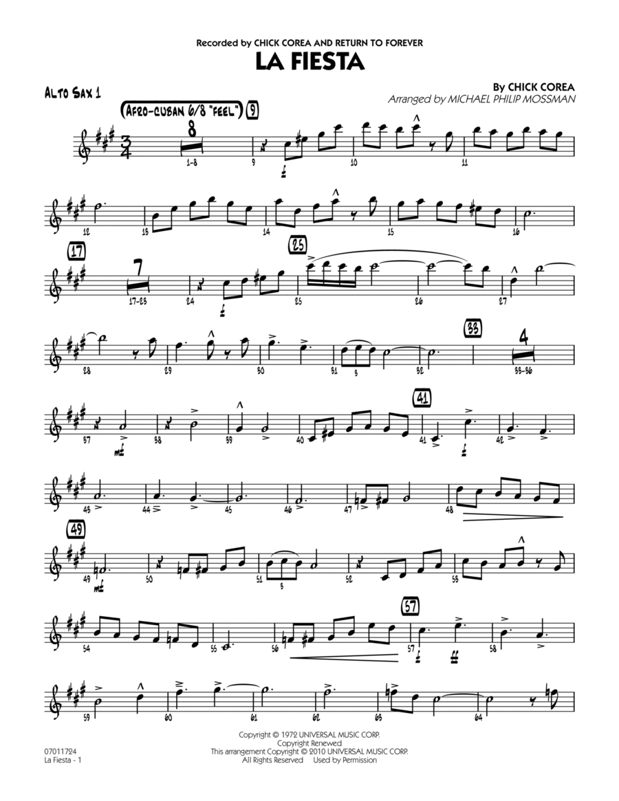 La Fiesta - Alto Sax 1 Alto Saxophone scores gallery preview page 1