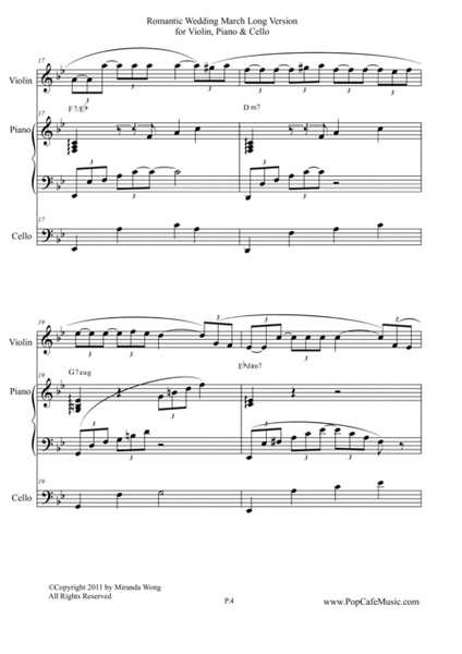 Romantic Wedding March - Long Version for Violin, Piano & Cello image number null