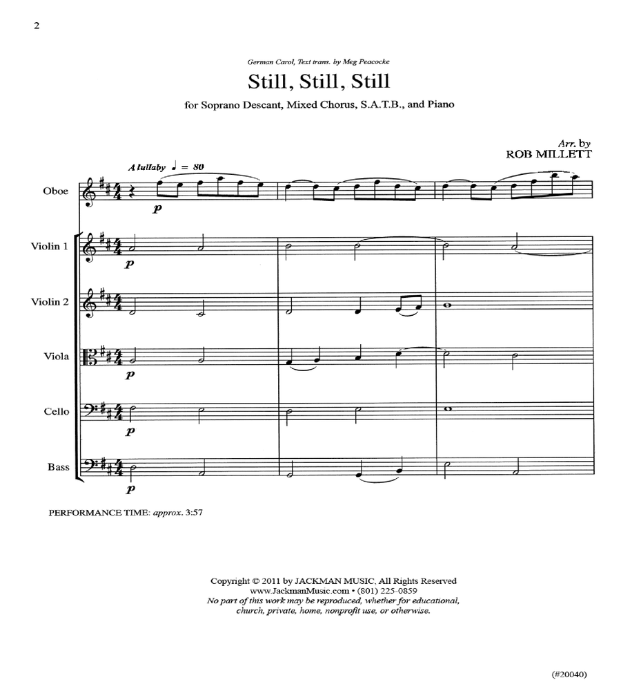 Still, Still, Still - Oboe and Strings - Score and Parts Oboe Solo scores gallery preview page 2