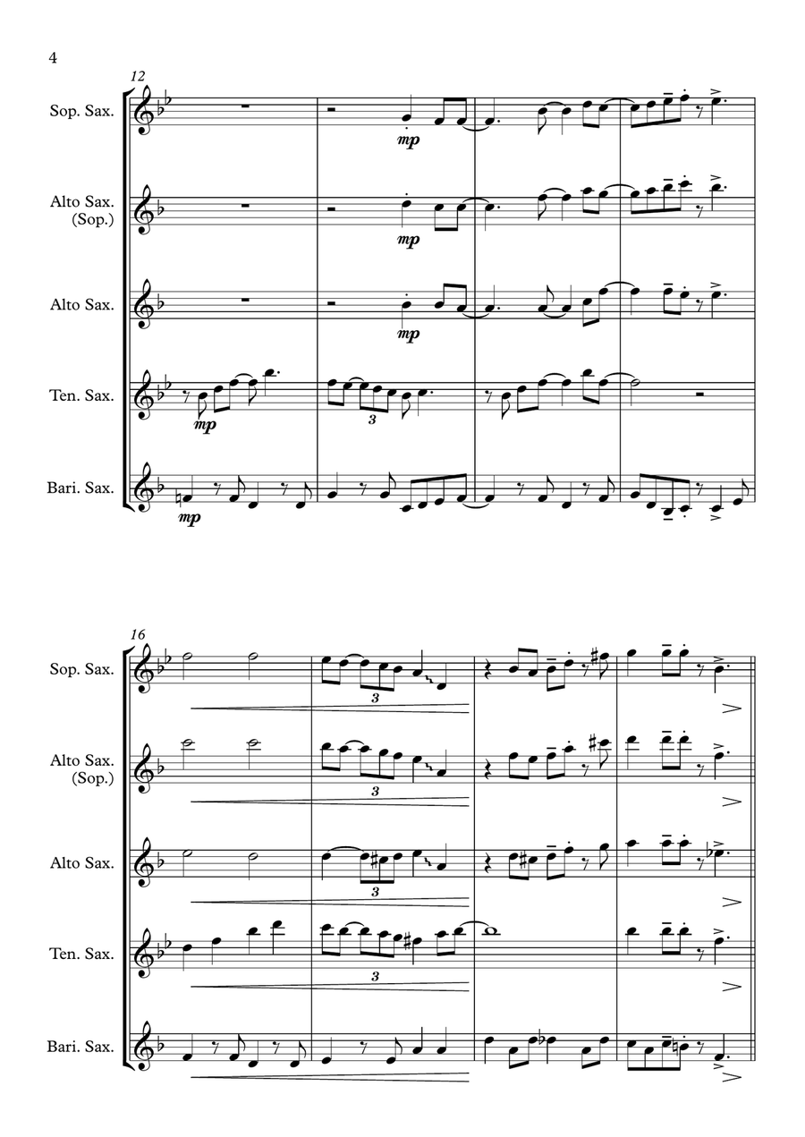 Have Yourself A Merry Little Christmas from MEET ME IN ST. LOUIS Saxophone Quartet scores gallery preview page 4