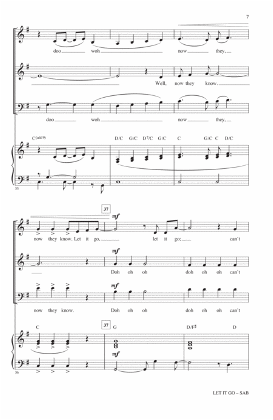 Let It Go (from Frozen) (arr. Roger Emerson) 3-Part scores gallery preview page 6