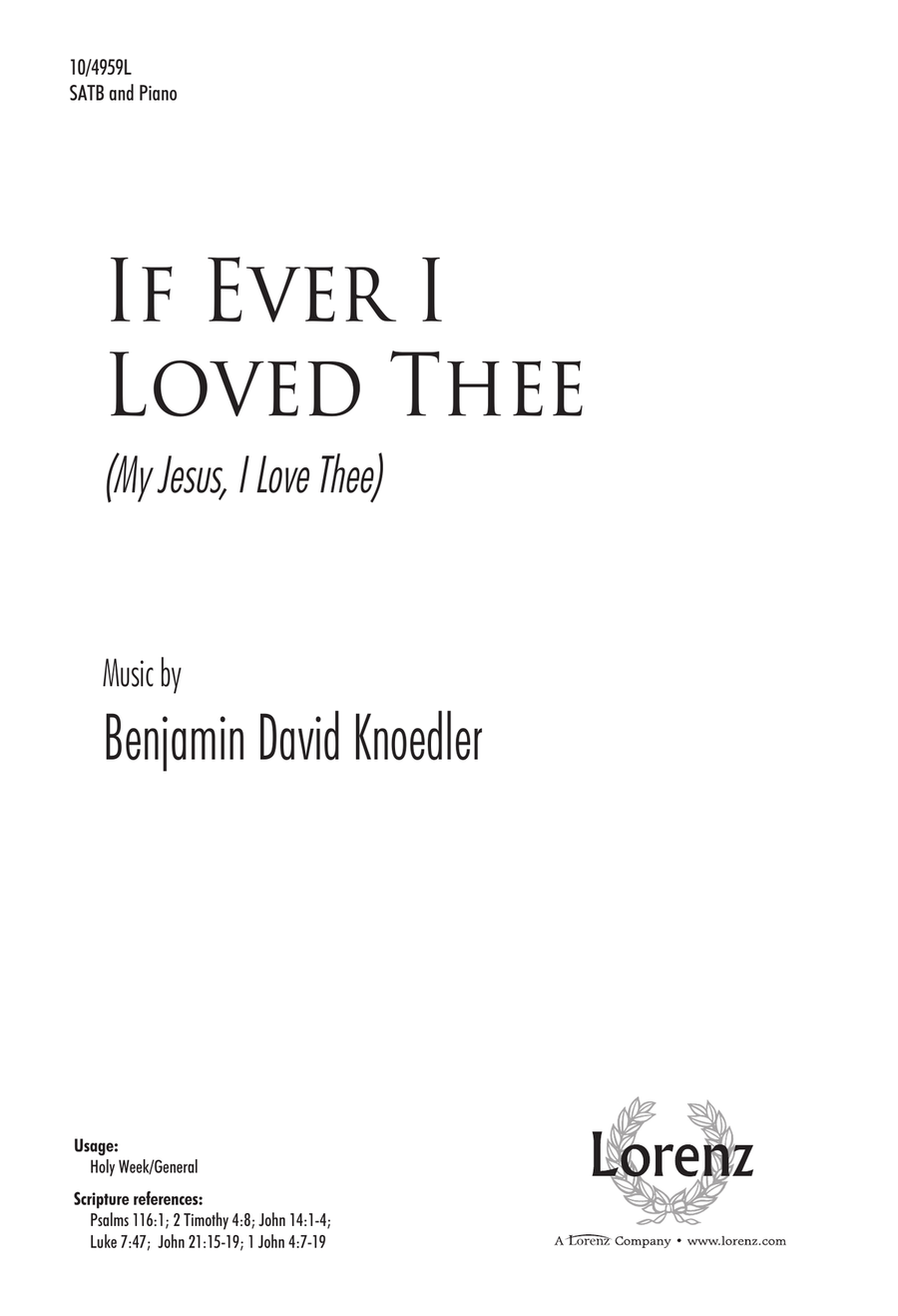 If Ever I Loved Thee