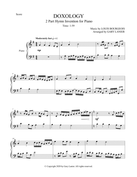 TWO-PART HYMN INVENTIONS for Piano, 3 Classic Hymns image number null
