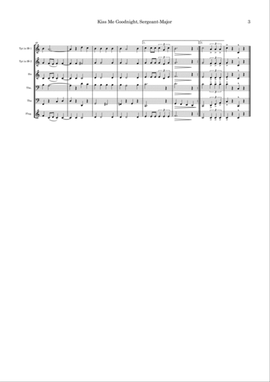 Kiss Me Goodnight, Sergeant Major Brass Quintet scores gallery preview page 3