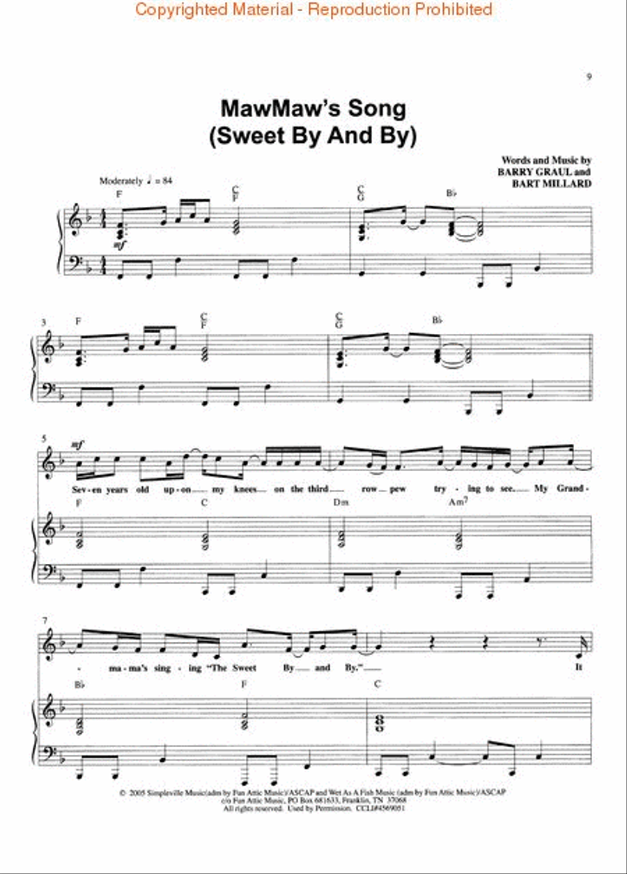 Bart Millard - Hymned No. 1 Piano, Vocal scores gallery preview page 3