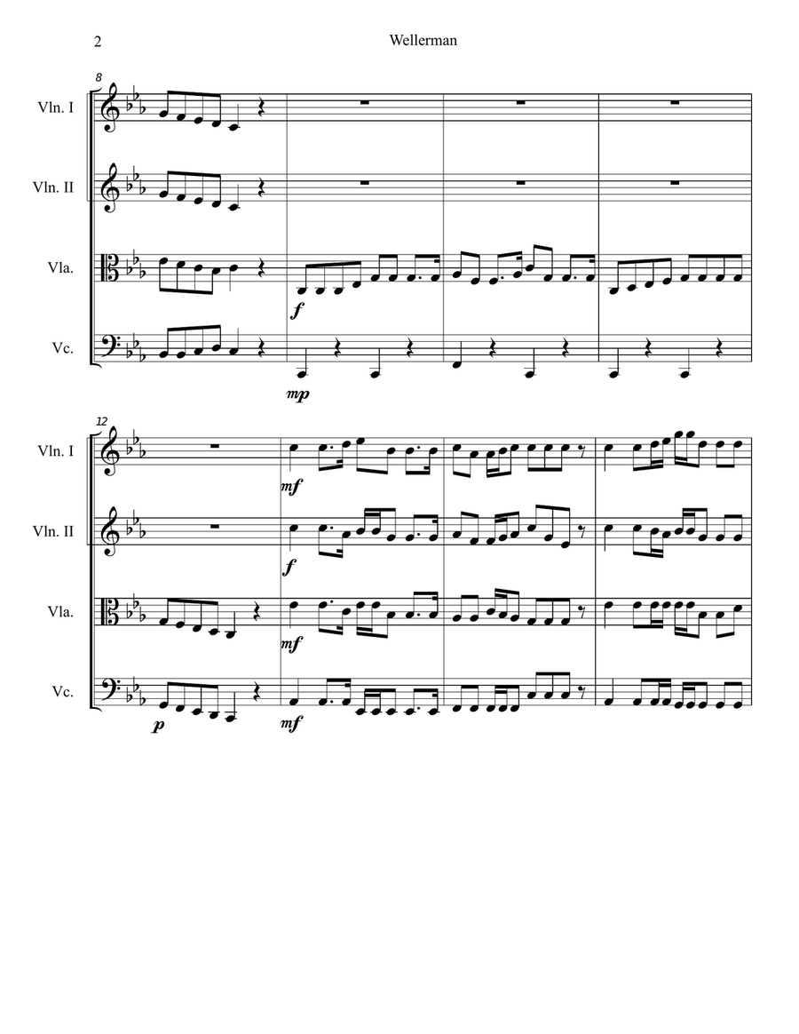The Wellerman by Traditional String Quartet - Digital Sheet Music page 2