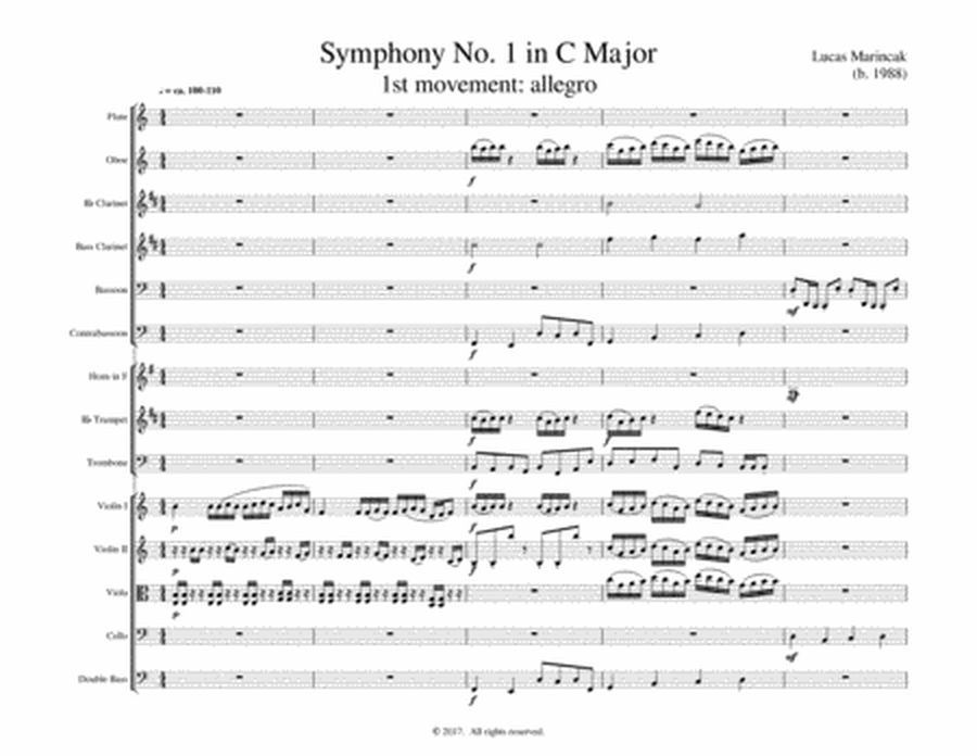 Symphony No. 1 in C Major (FULL SCORE + INDIVIDUAL PARTS) image number null