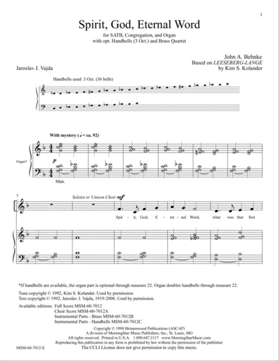 Spirit, God, Eternal Word Choir scores gallery preview page 2