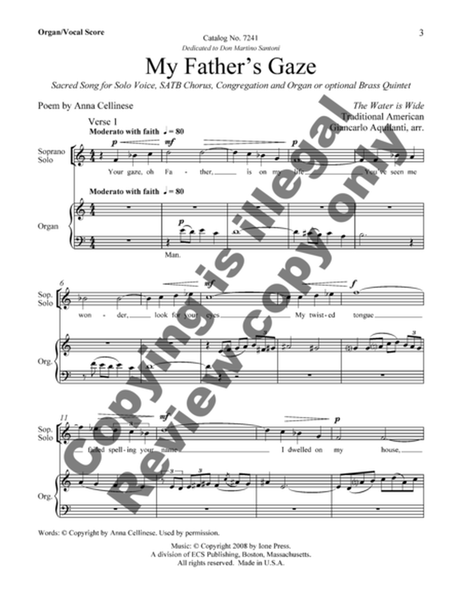 My Father's Gaze (Organ/choral score)