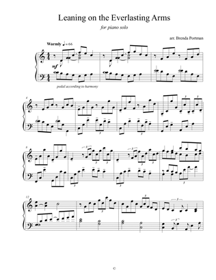 Leaning on the Everlasting Arms (piano solo), arr. Brenda Portman
