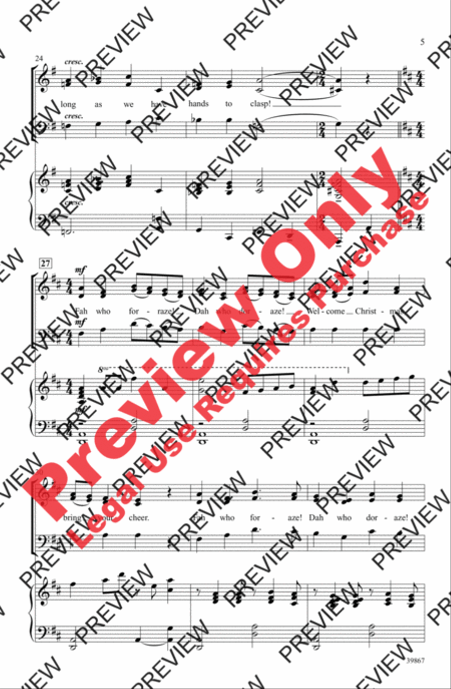 Welcome Christmas 3-Part scores gallery preview page 5