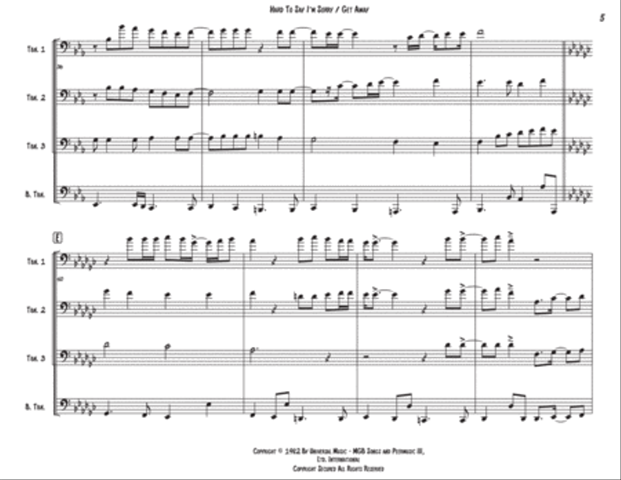Hard To Say I'm Sorry Small Ensemble scores gallery preview page 5
