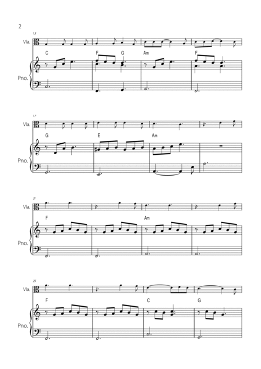 Hallelujah Viola scores gallery preview page 2