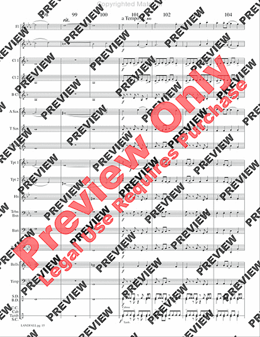 Landfall Concert Band scores gallery preview page 18