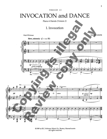 Invocation and Dance (Piano Part Version II)