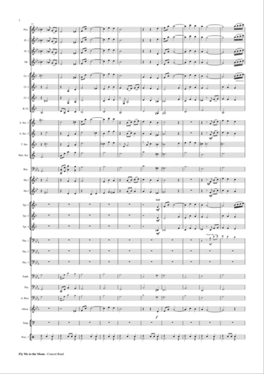 Fly Me To The Moon (in Other Words) Concert Band scores gallery preview page 3