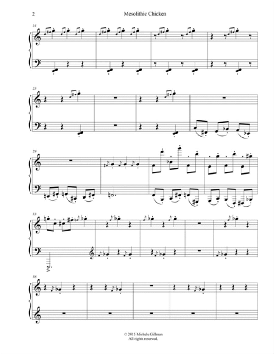 Mesolithic Chicken Piano Solo scores gallery preview page 2