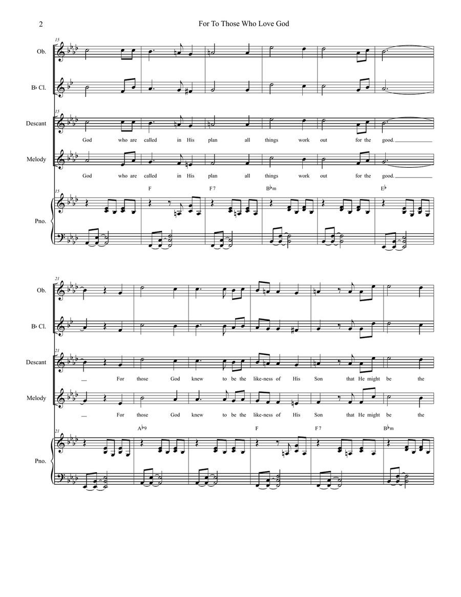 For To Those Who Love God (Unison choir / 2-part) Unison Choir scores gallery preview page 2
