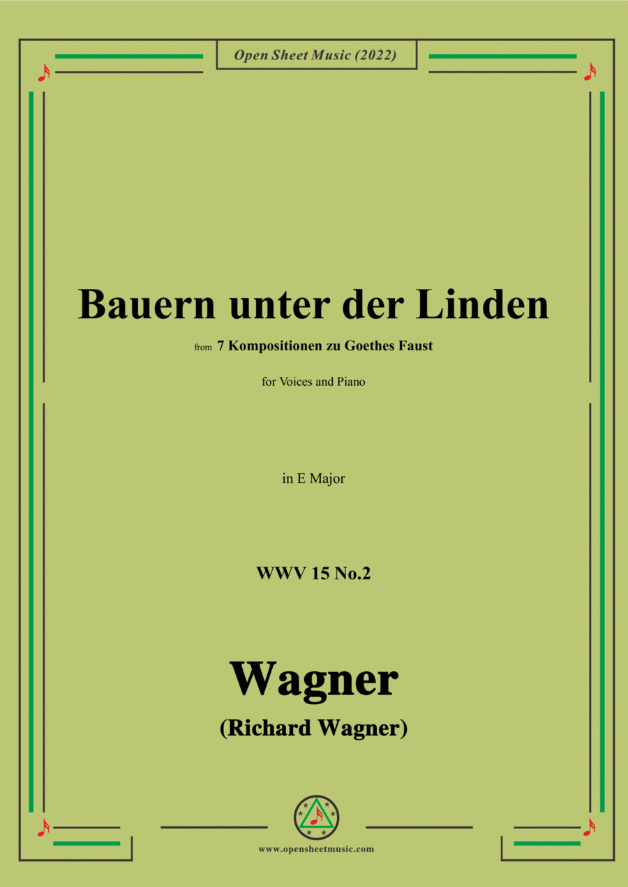R. Wagner-Bauern unter der Linden,WWV 15 No.2,in E Major Voice - Digital Sheet Music