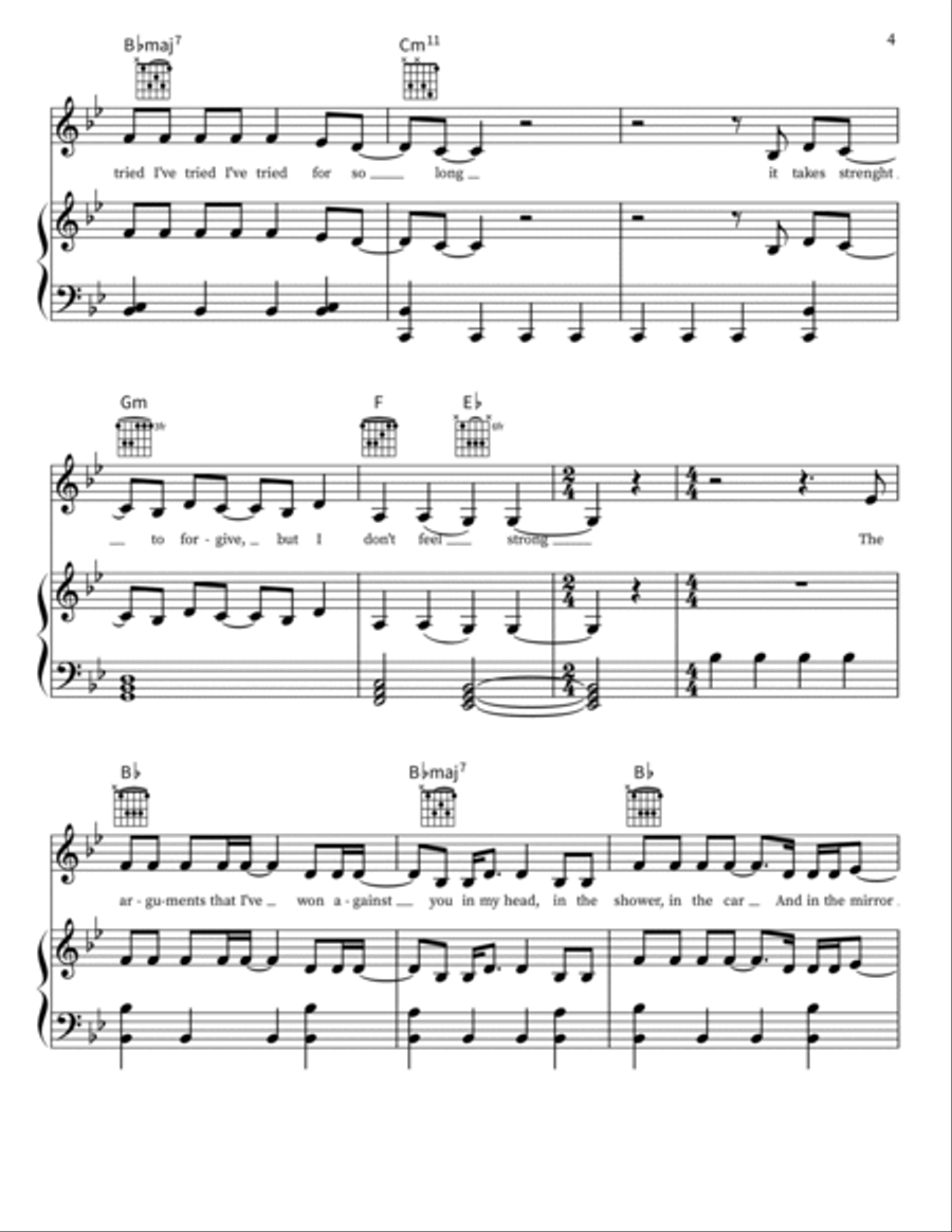 The Grudge Piano, Vocal, Guitar scores gallery preview page 4