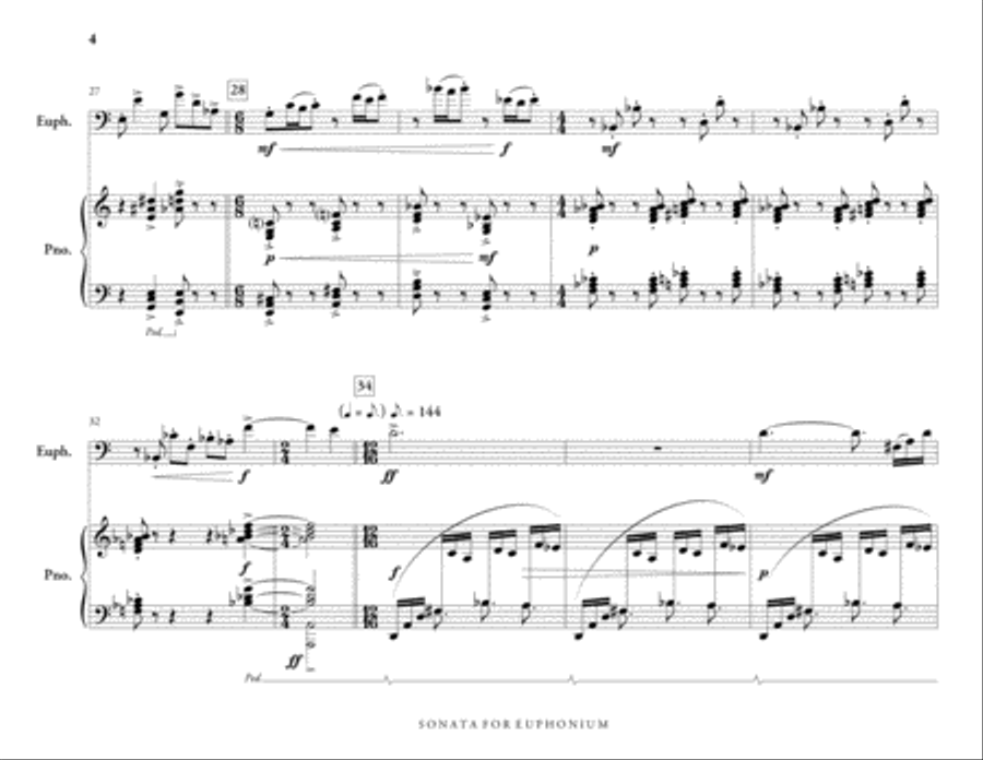 Sonata for Euphonium & Piano Euphonium scores gallery preview page 5