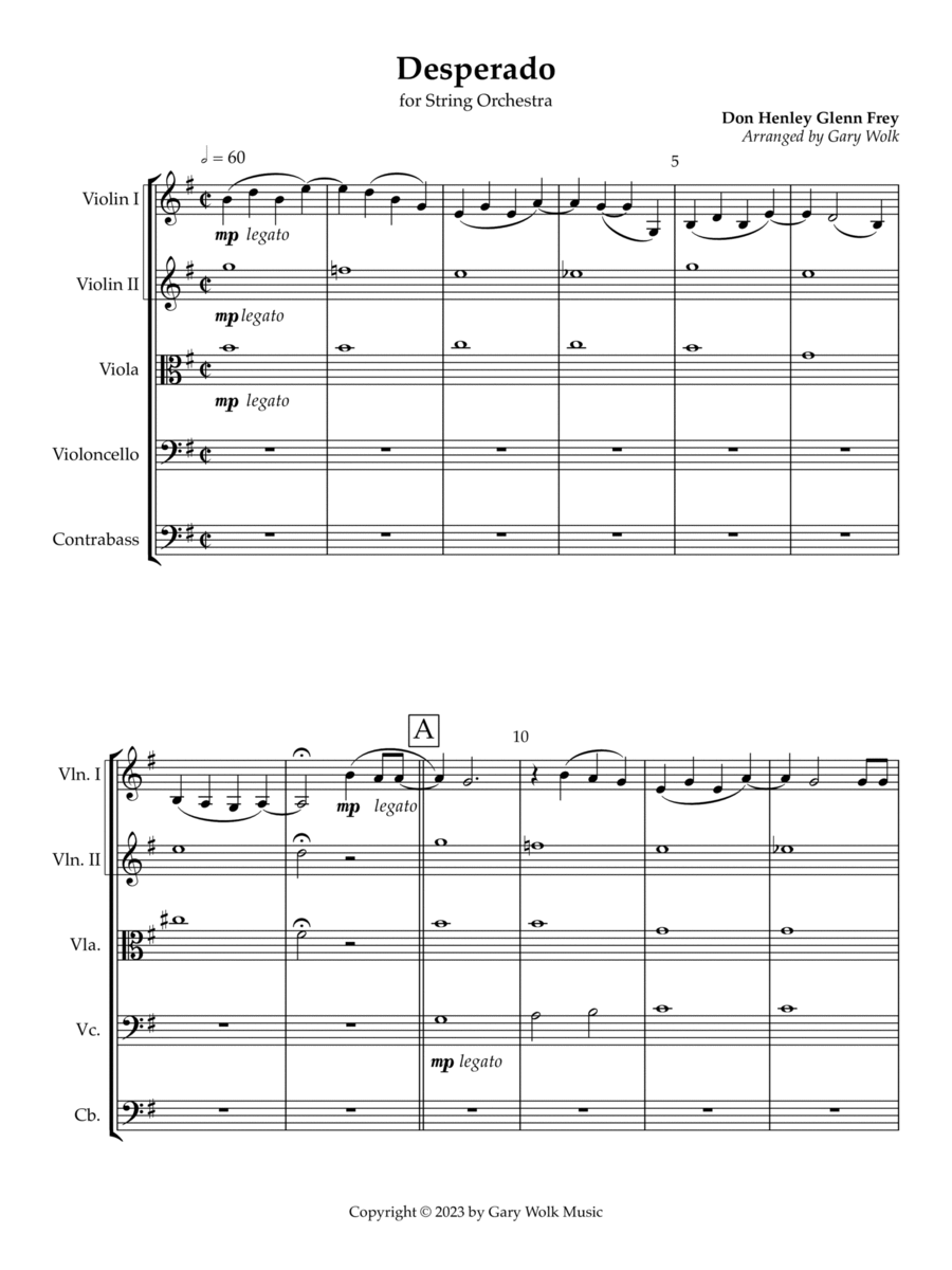 Desperado String Orchestra scores gallery preview page 1