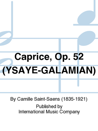 Book cover for Caprice, Op. 52 (YSAYE-GALAMIAN)