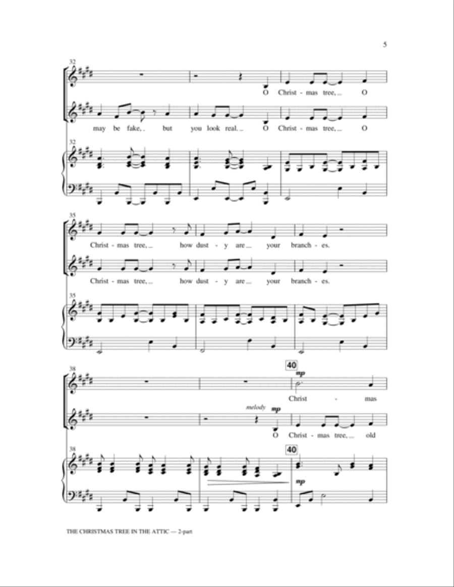O Christmas Tree In The Attic 2-Part scores gallery preview page 4