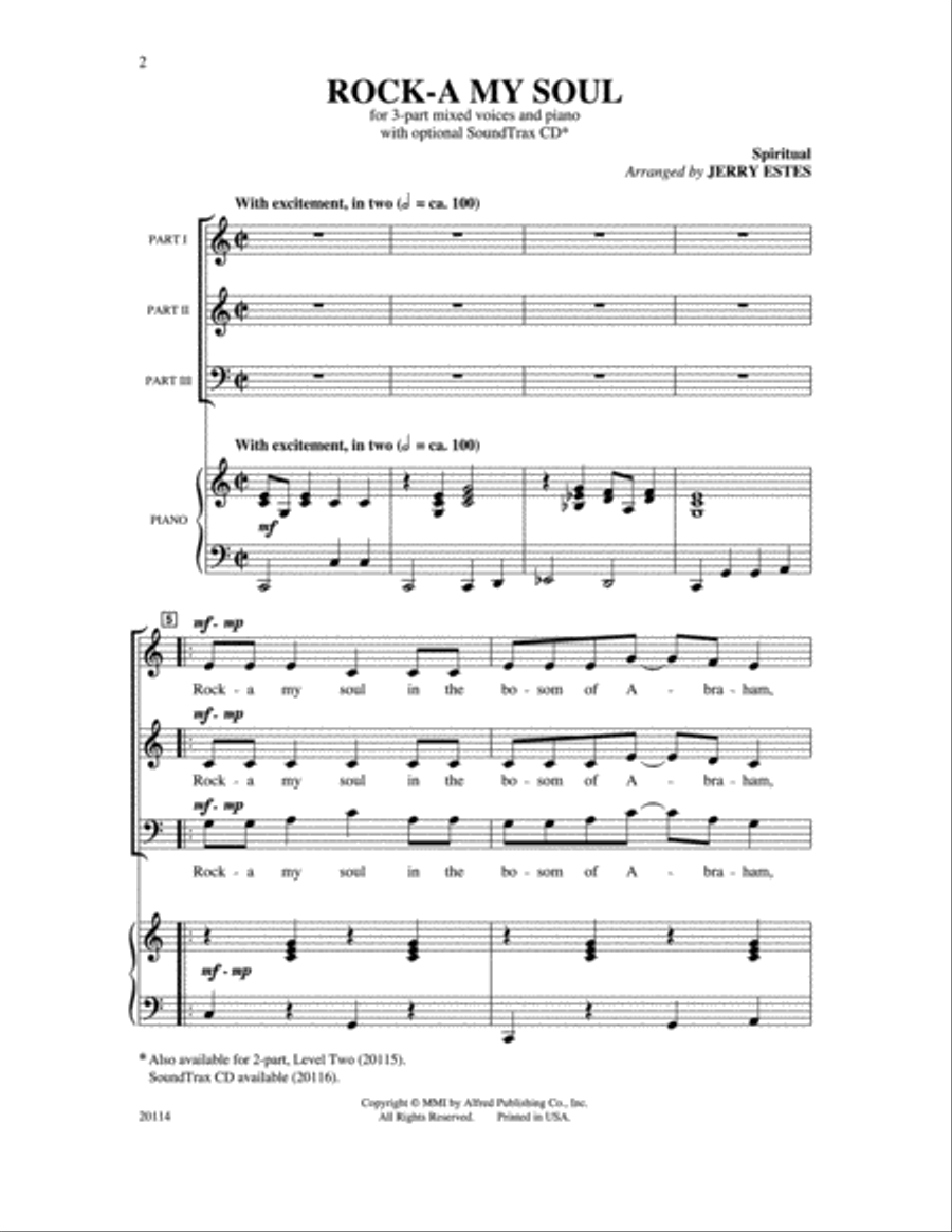 Rock-a My Soul 3-Part scores gallery preview page 2