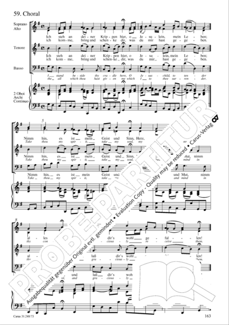 Christmas Oratorio (Weihnachtsoratorium, Teile IV-VI) 4-Part scores gallery preview page 84