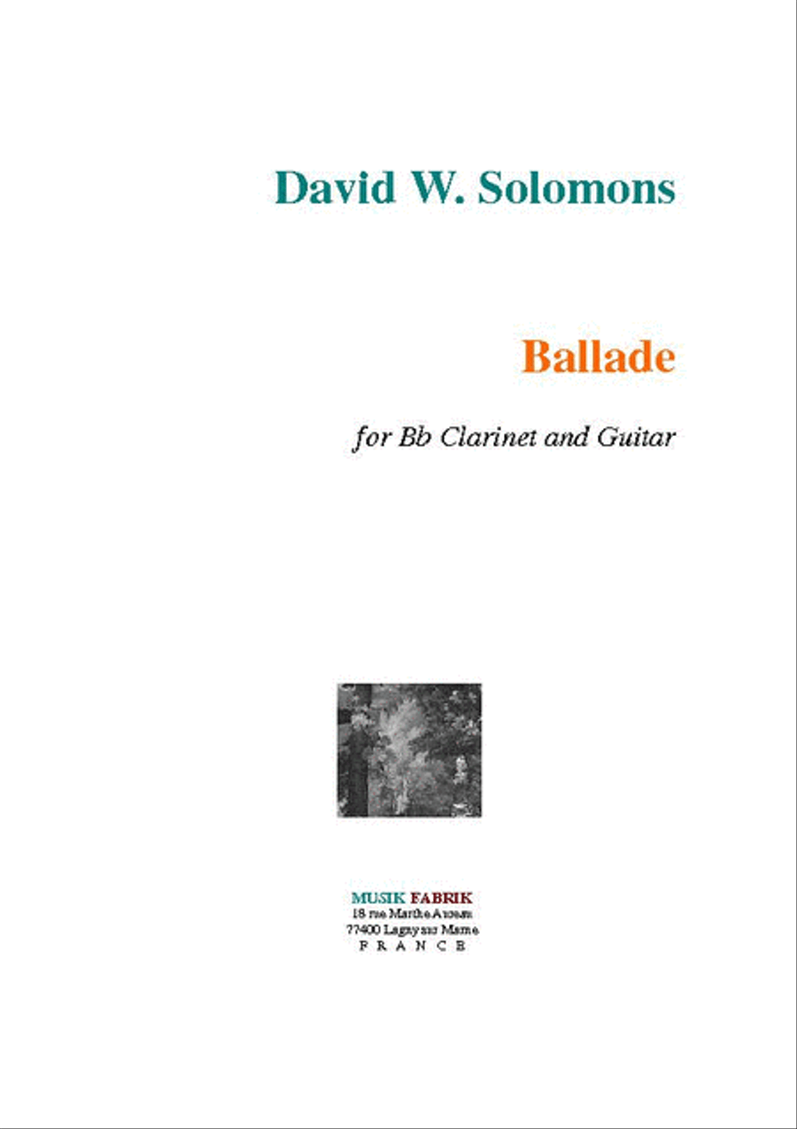 Ballade Ballade B-Flat Clarinet scores gallery preview page 1