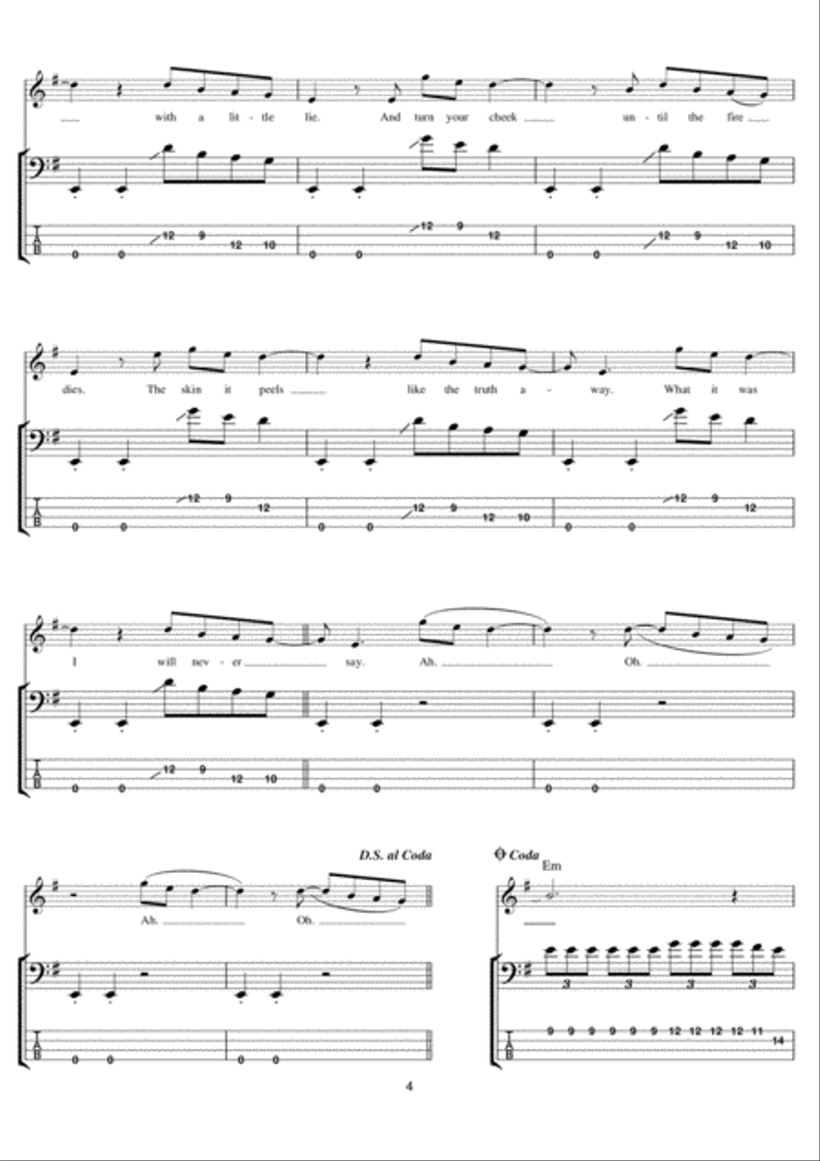 Burn The Witch Guitar Tablature scores gallery preview page 4