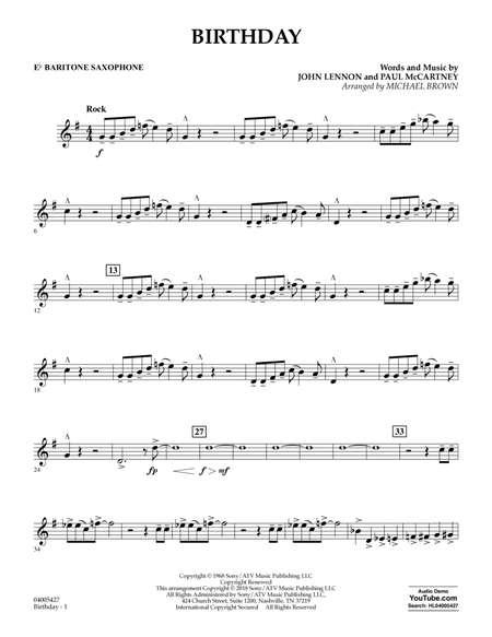 Birthday - Eb Baritone Saxophone