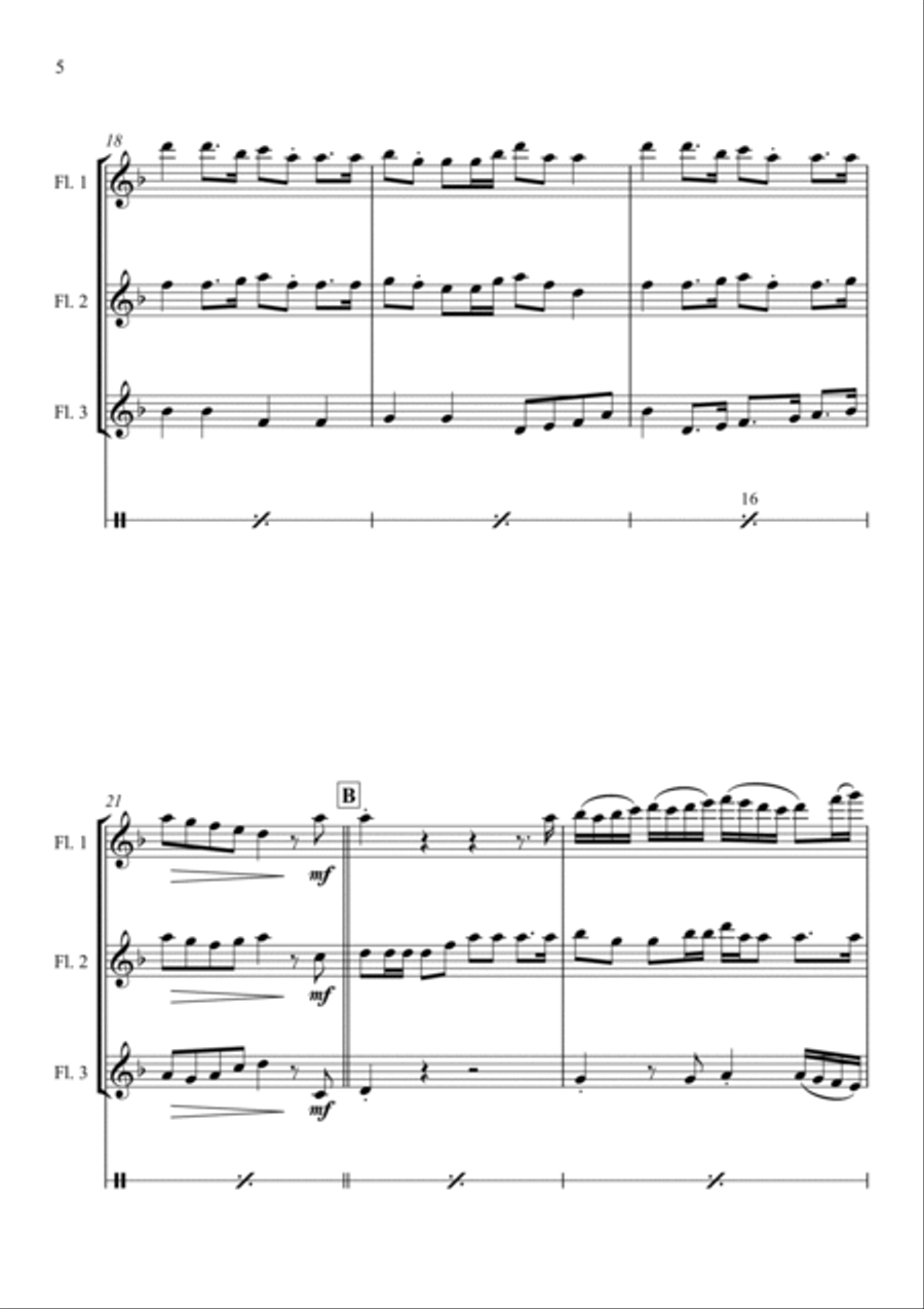 Song of the Wellerman - Flute Trio Flute Trio scores gallery preview page 6