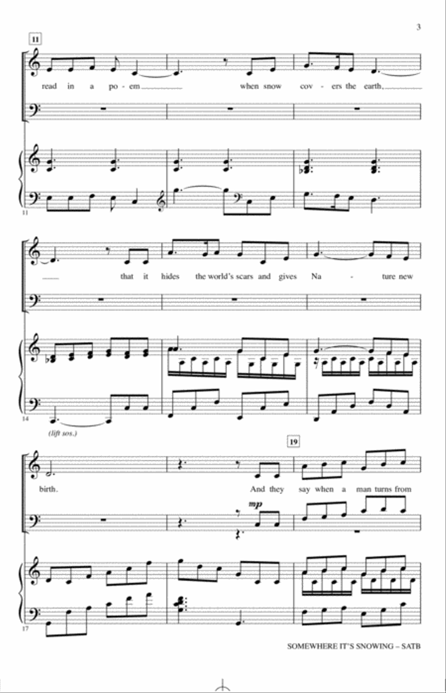 Somewhere It's Snowing (arr. John Leavitt) 4-Part scores gallery preview page 2