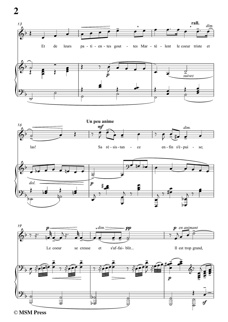 Massenet-Va!laisse couler mes larmes,from 'Werther',in d minor,for Voice and Piano Piano, Vocal scores gallery preview page 4
