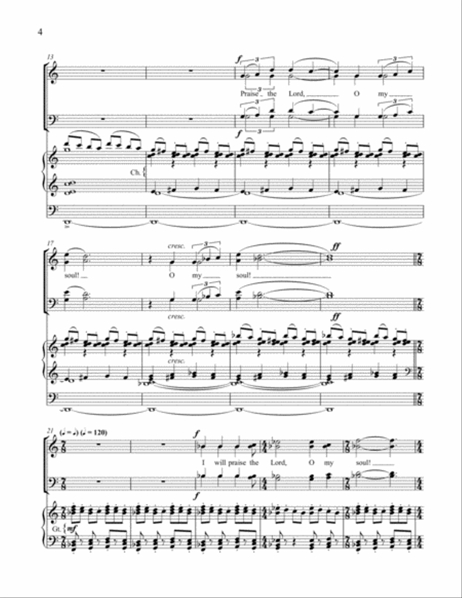 Praise the Lord, O My Soul 4-Part scores gallery preview page 3