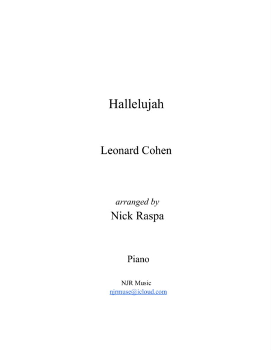 Hallelujah Piano Solo scores gallery preview page 3