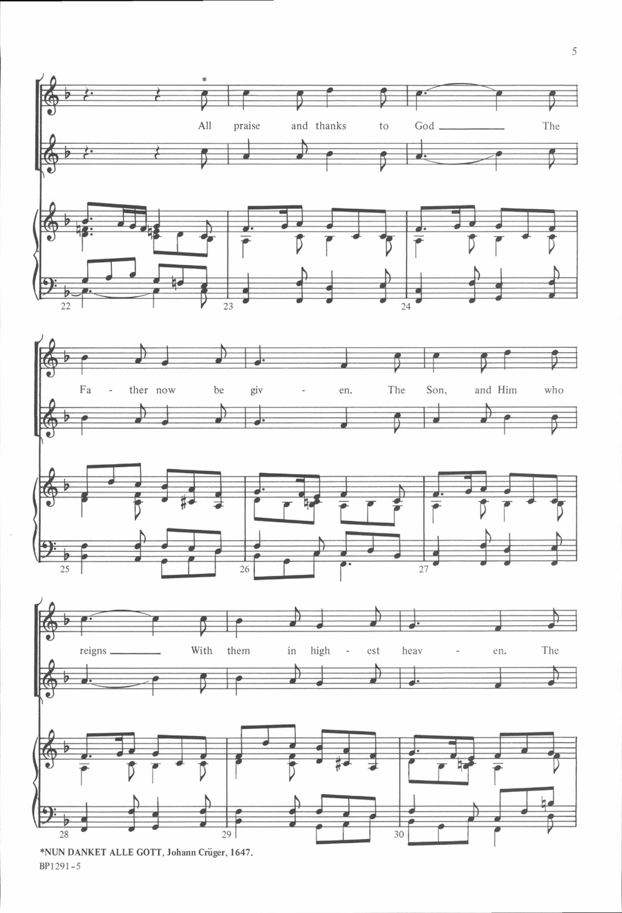A Song of Thanksgiving Unison Choir scores gallery preview page 4