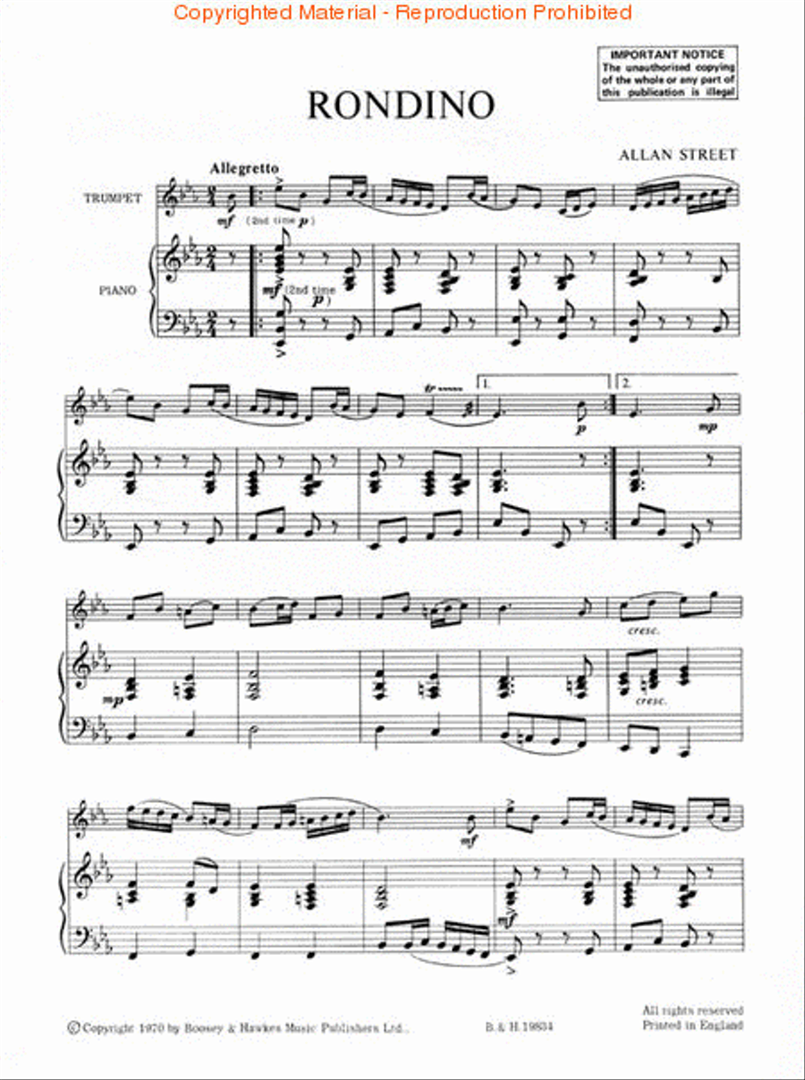 Rondino Trumpet Solo scores gallery preview page 2