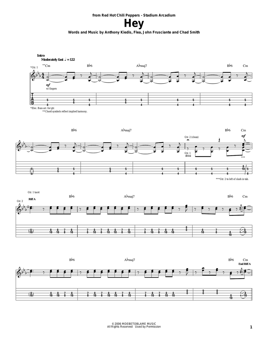 Hey Hey Acoustic Guitar scores gallery preview page 1