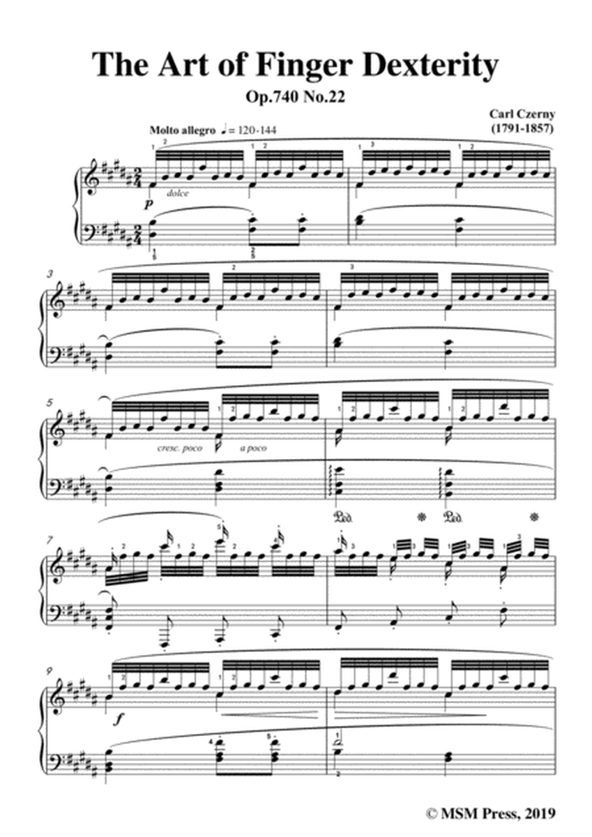 Czerny-The Art of Finger Dexterity,Op.740 No.22,for Piano image number null