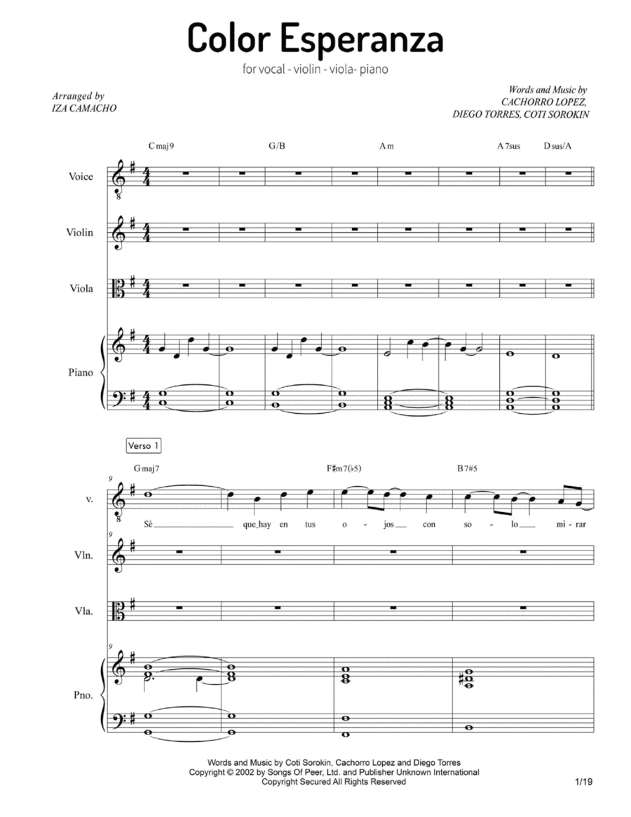 Color Esperanza Color Esperanza Small Ensemble scores gallery preview page 1